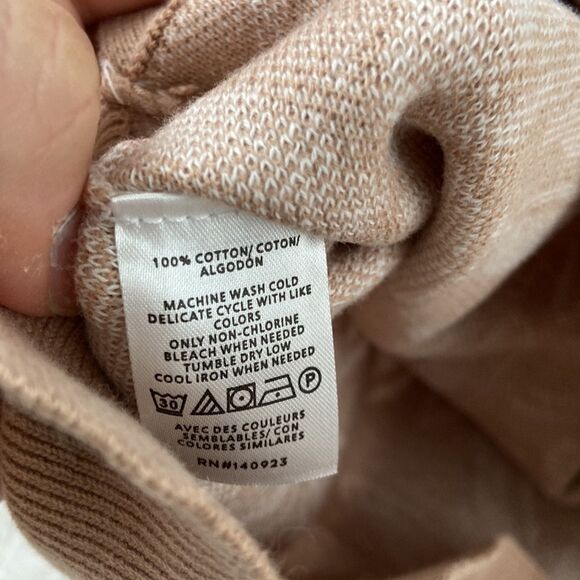 NWT Loft 100% Cotton Leaf Design Tan Cardigan size Medium - Picture 5 of 7